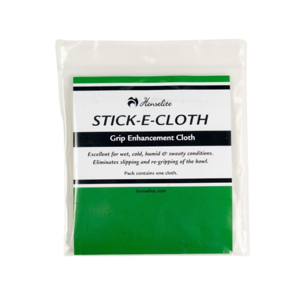Applying Henselite Stick-E-Cloth to hand for improved bowls grip