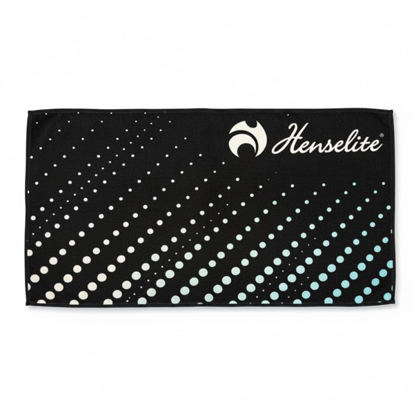 Henselite Velocity Dri-Tec Towel Black Green and White Design